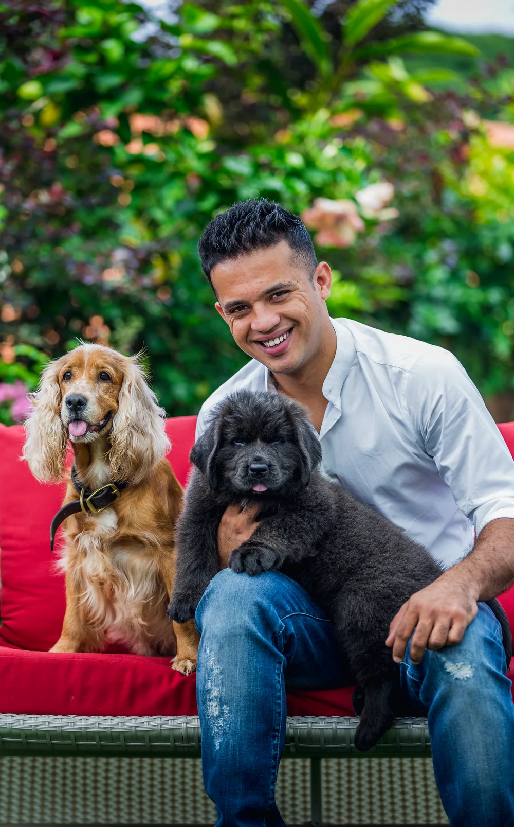 Pawz & Care groomer spending time with a dog